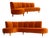 Brazilian Modern Sculptural Curved Sofa in Burnt Sienna Mohair Velvet, Brazil, 1950s For Sale