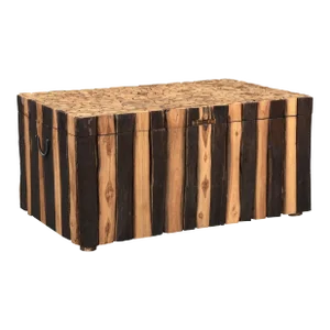 Rustic Ribbed Solid Wood Chest