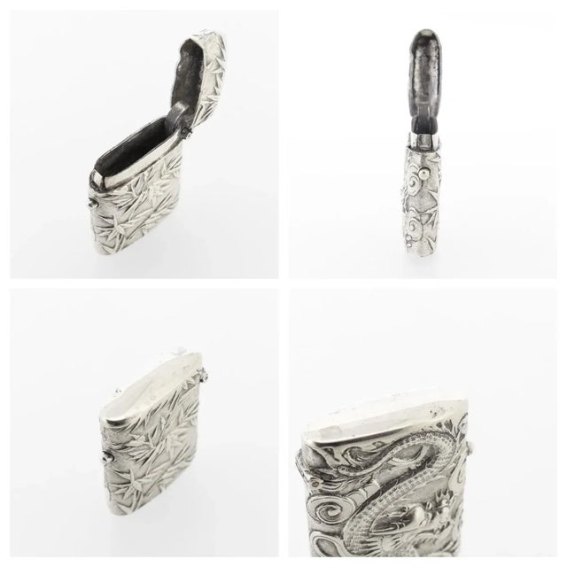 Antique Wang Hing Chinese Export Silver Vesta or Matchsafe For Sale - Image 11 of 11