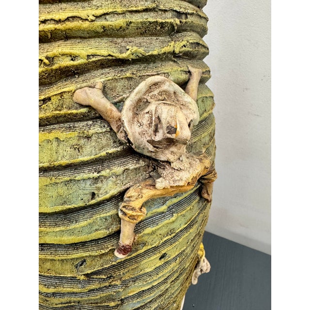 Ceramic Monumental Handcrafted Studio Pottery Lamps, Signed & Dated 1992 – Pair For Sale - Image 7 of 12