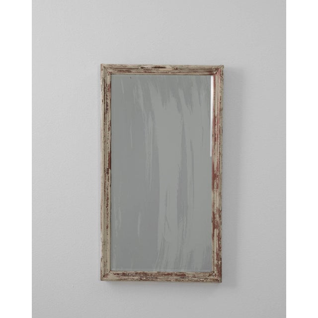 19th Century 19th Century France Antique White Wood Mirror For Sale - Image 5 of 8