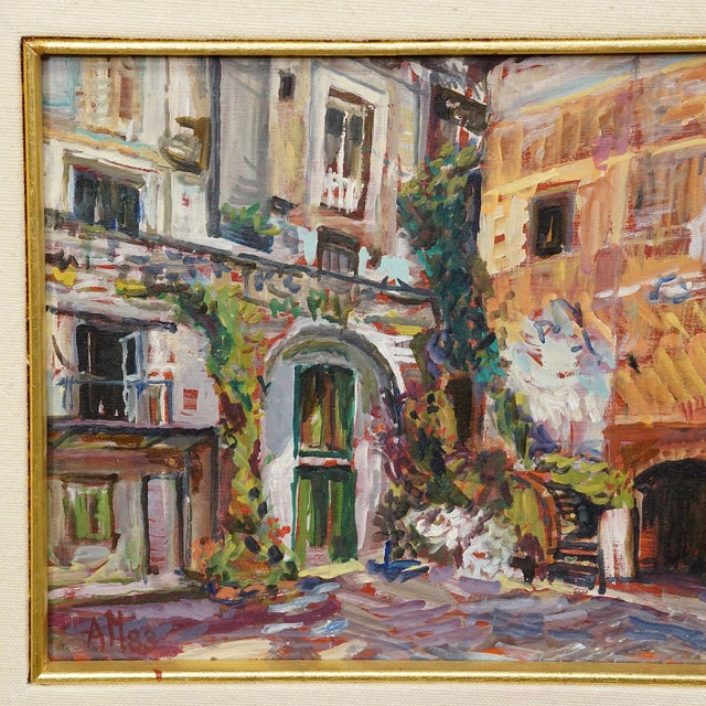 Alexander Michael Oil Painting of the Marketplace in S. Felice Circeo, 1983 For Sale - Image 6 of 8