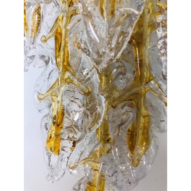 Mid-Century Modern Italian Murano Leaf Glass Wall Sconces from Mazzega, 1970s, Set of 8 For Sale - Image 10 of 14