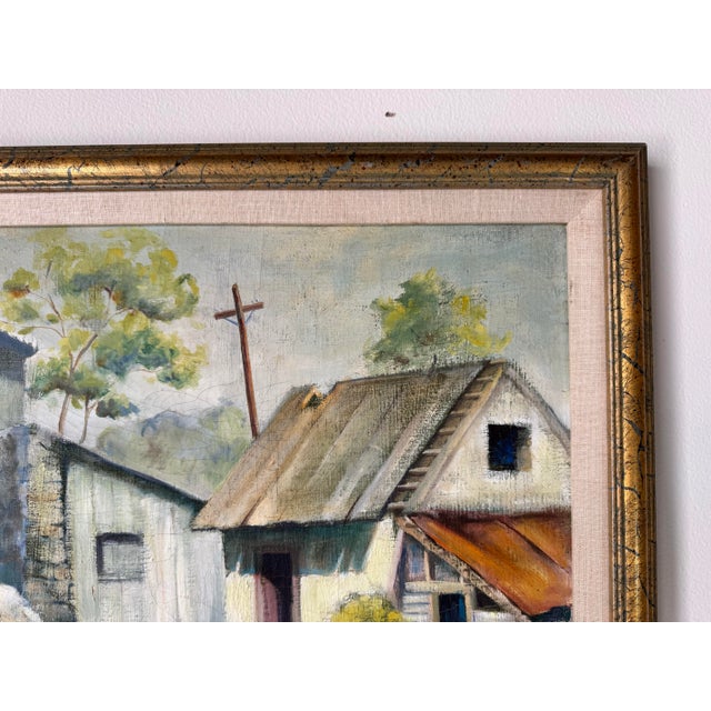 1940s 1948 Vintage Countryside Landscape Oil on Canvas Painting by Edward Hergelroth For Sale - Image 5 of 11