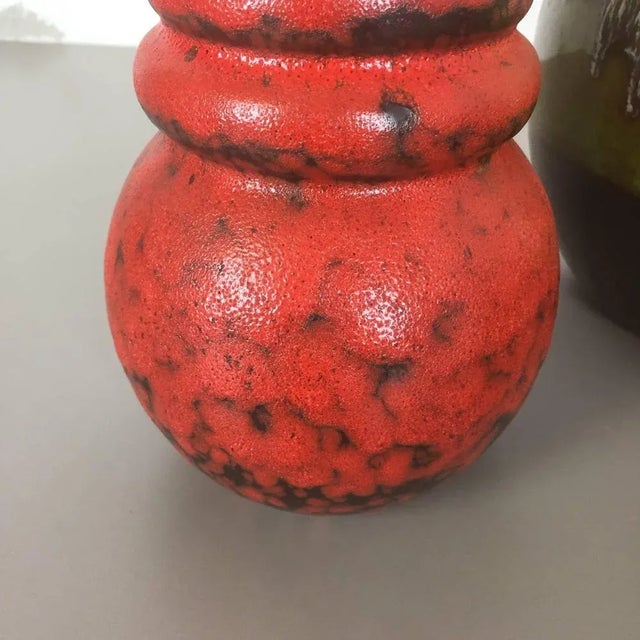 Brown Vintage Pottery Fat Lava Vienna Vases from Scheurich, Germany, Set of 4 For Sale - Image 8 of 11