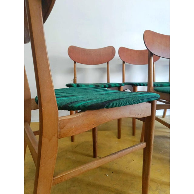 Forest Green Vintage Danish Chairs, 1960s, Set of 6 For Sale - Image 8 of 10