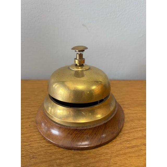 English Vintage English Brass Hotel Bell For Sale - Image 3 of 4