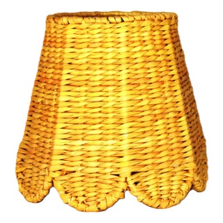 Seagrass Shade Cover (Scalloped in Yellow) For Sale