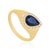 Vintage 1.5ct Pear Cut Blue Sapphire Diamond Ring 14k Yellow Gold Size 5.5 For Sale - Image 4 of 16