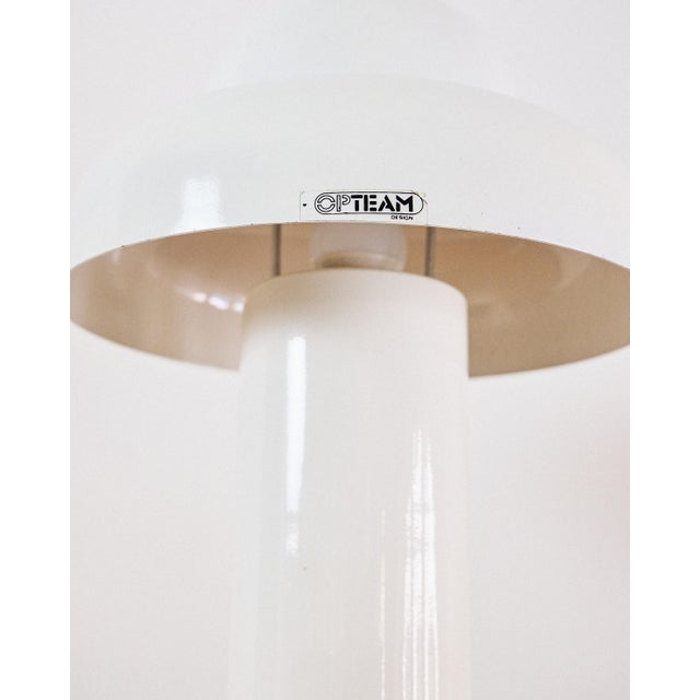 Mid-Century Modern White Metal Lamp from Opteam, 1970s For Sale - Image 3 of 5