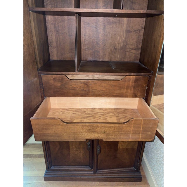 Late 20th Century Drexel Heritage Solid Wood Two-Door Armoire With Interior Drawers For Sale - Image 14 of 18