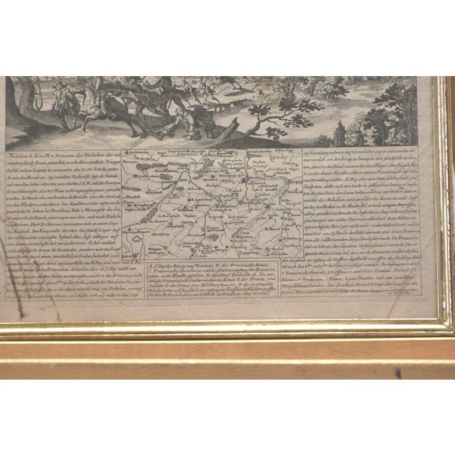 Mid 18th Century Steel Engraving, Battle of Rosbach, 05.11.1757, Prussia vs. France, Framed Under Glass For Sale - Image 5 of 6