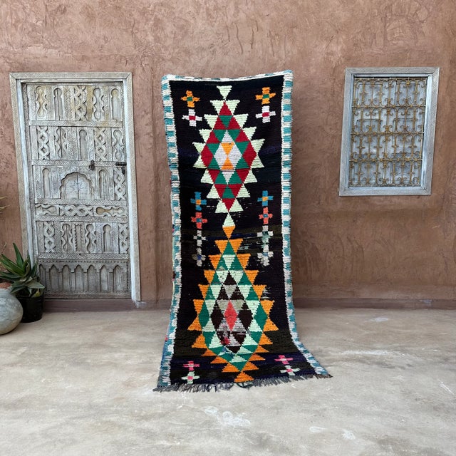 Moroccan Moroccan Vintage Boujad Rug - 3'5" X 8'5" Ft For Sale - Image 3 of 11