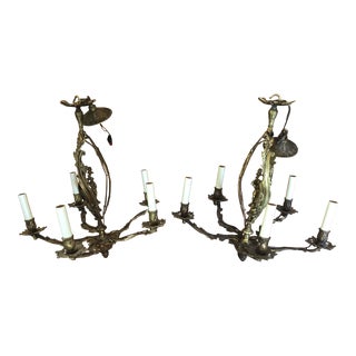 Old English Chandeliers - a Pair For Sale