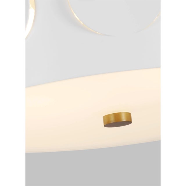 Mid-Century Modern Kate Spade by Visual Comfort Studio Dottie Small Flush Mount, Burnished Brass For Sale - Image 3 of 5