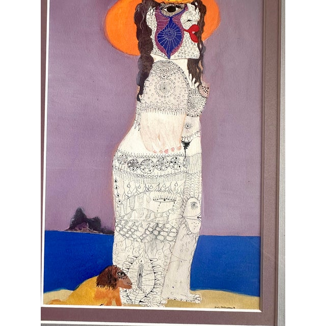 Peter Buch Attributed 1974 Formentera Original Mixed Media Figurative Art For Sale - Image 4 of 16