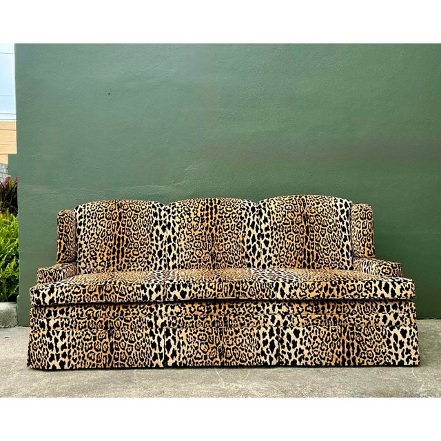 Vintage Monumental Leopard Velvet Sofa For Sale - Image 11 of 12