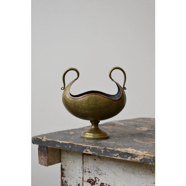 Abstract Vintage Sculptural Russian Hammered Brass + Copper Vessel, Circa Early 20th Century For Sale - Image 3 of 14