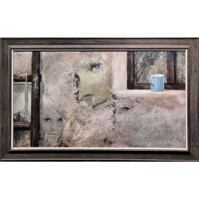 Mikulas Kravjansky - I Love You - Three Faces on the Wall -1969 Oil Painting For Sale - Image 12 of 12