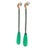 Green Italian 18k Two-Tone Tourmaline and Diamond Long Drop Earrings, Pair For Sale - Image 8 of 11