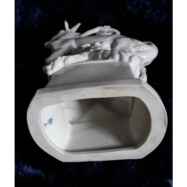 White Vintage German Art Deco Unicorn Rider Sculpture by Ens Volksstedt Rudolstadt, 1920s For Sale - Image 8 of 9