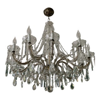 1920s Crystal Chandelier, France For Sale