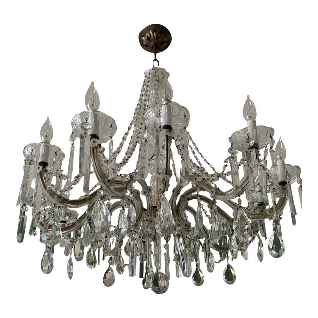 1920s Crystal Chandelier, France For Sale