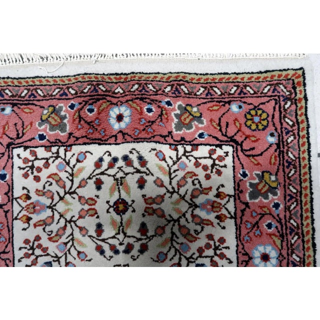 1960s Handmade Vintage Indian Agra Rug 2.3' X 4.6' For Sale In New York - Image 6 of 11