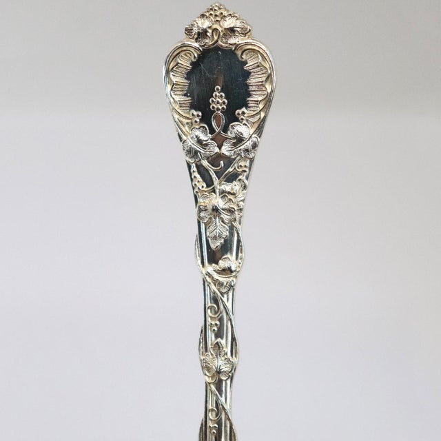 French French Odiot Demidoff .950 Sterling Silver Dessert Spoon For Sale - Image 3 of 8
