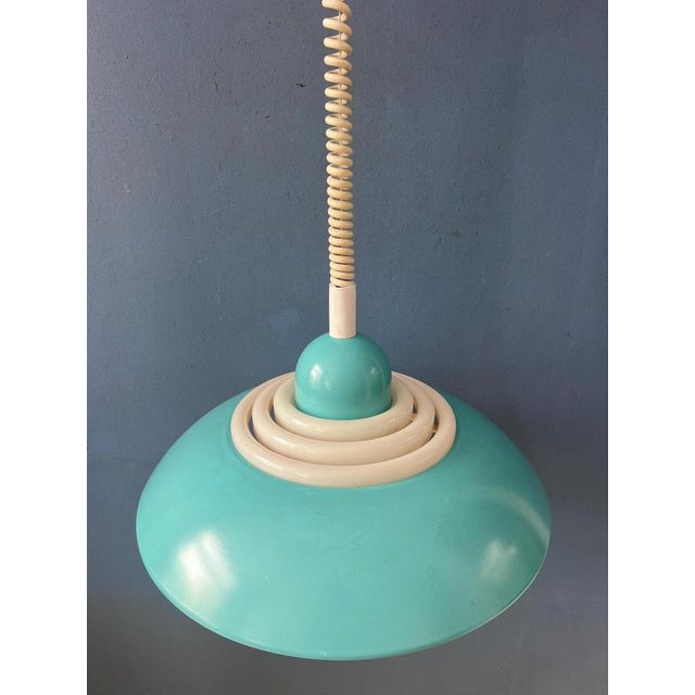 Metal Space Age Blue UFO Pendant Lamp by Knud Christensen For Sale - Image 7 of 12