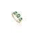 Natural Zambian Emerald Three Stone Ring With Diamond Accents in 14k Gold Size 5.5 For Sale - Image 4 of 15