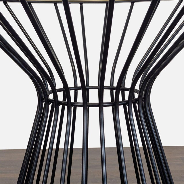Pottery Barn Modern Glass Dining Set With Black Metal Table and 2 Black Chairs For Sale - Image 11 of 11