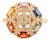 Retro Style 1.73 CTW Multicolor Sapphire & Diamond Cluster Ring Size 6.5 in 14k Yellow Gold For Sale