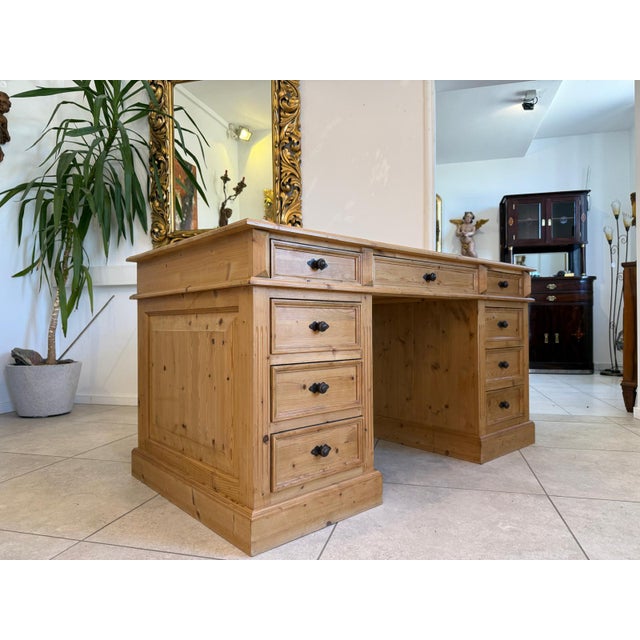 Gründerzeit Desk in Softwood, 1970s For Sale - Image 4 of 11