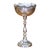 Mid-Century French Silvered Brass Candle Holder With Ornate Rim and Fluted Base For Sale