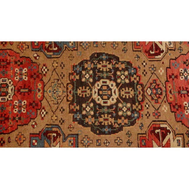 Persian Antique N.west Camel Hair Persian Bakhshaish , 3'5" X 10'1" For Sale - Image 3 of 6