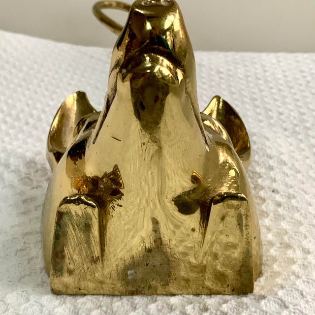 Brass Virginia Metalcrafters Brass Fox & Whip Door Stop For Sale - Image 8 of 10