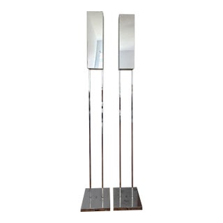 1980s Robert Sonneman Tall Floor Lamp Pair For Sale