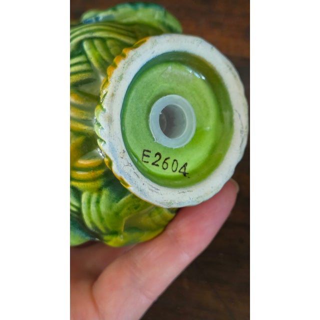 1960s Inarco E2604 Green Majolica-Style Fruit Salt and Pepper Shakers — Pair For Sale - Image 14 of 14
