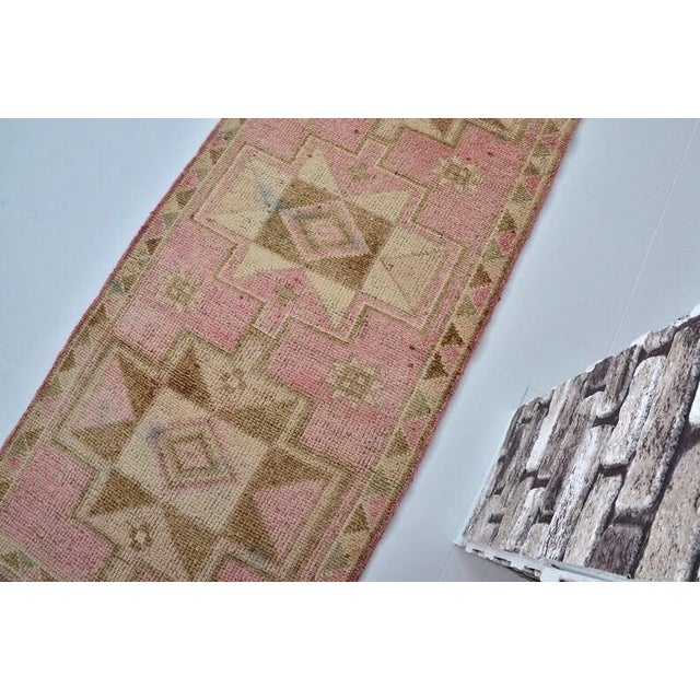 Oushak Handknotted Bohemian Runner For Sale - Image 9 of 10