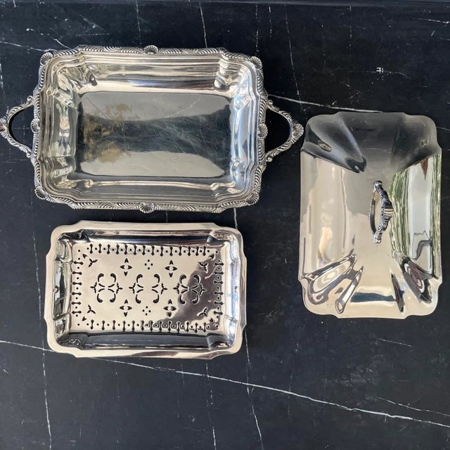 Silver Antique John Round & Sons 3-Piece Covered Vegetable Dish [Sheffield 3025] For Sale - Image 8 of 13