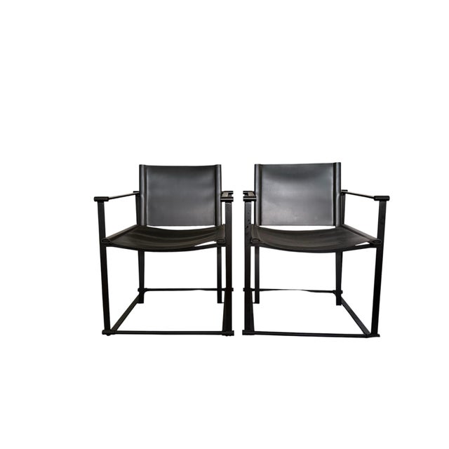 Art Deco Postmodern Cube Chairs – In the Style of Radboud Van Beekum– Black Pu Leather. Priced Individually For Sale - Image 3 of 6