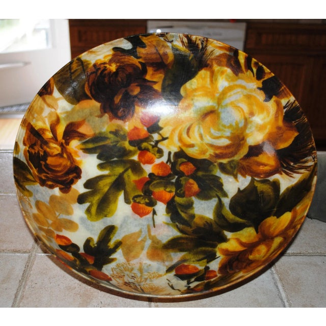 Mid-Century Modern Vintage Fiberglass Fall Motif Serving Bowl For Sale - Image 3 of 9