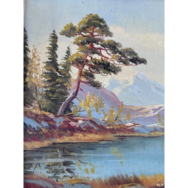 Vintage Original Landscape Oil Painting, Framed Mountain River Art For Sale - Image 4 of 16