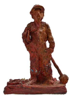 Sirio Pellegrini, Modern Worker Sculpture, 1960s, Terracotta