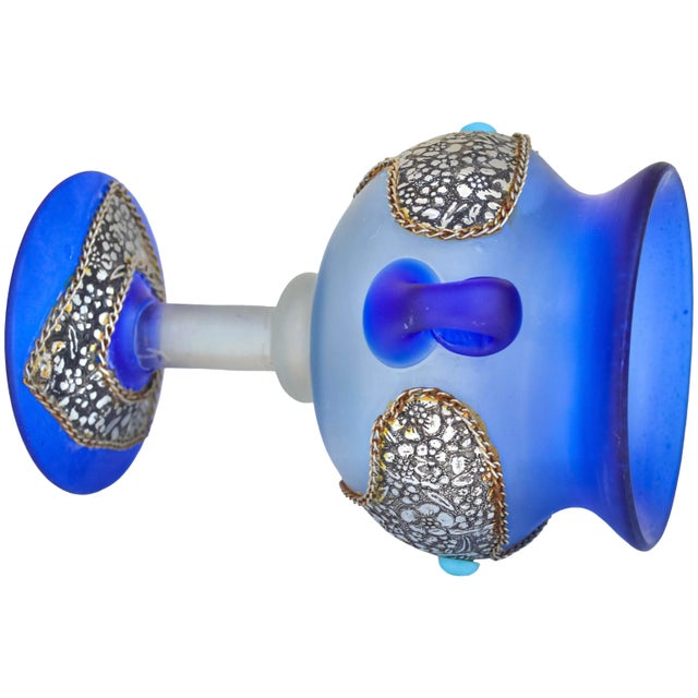 Mid 20th Century Handmade Blue Moroccan Inlaid Glass Accent For Sale In New York - Image 6 of 6