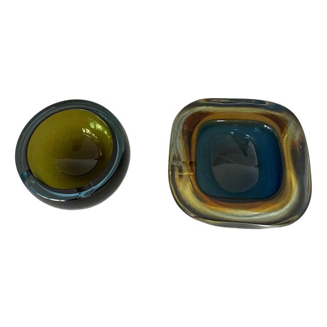 Vintage Flavio Poli Style Ashtrays, 1950s, Set of 2 For Sale