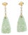 Vintage Chinese 14k Gold & Carved Jadeite Dangle/Drop Earrings For Sale