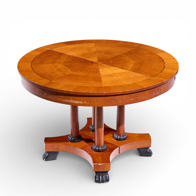 Baker Furniture Neoclassical Cherry Wood Expanding Dining Table With 2 Leaves For Sale - Image 12 of 14