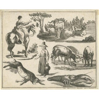 Chez Fietta et Compagnie, A Study of Rural Life and Animals, 1770, Print For Sale